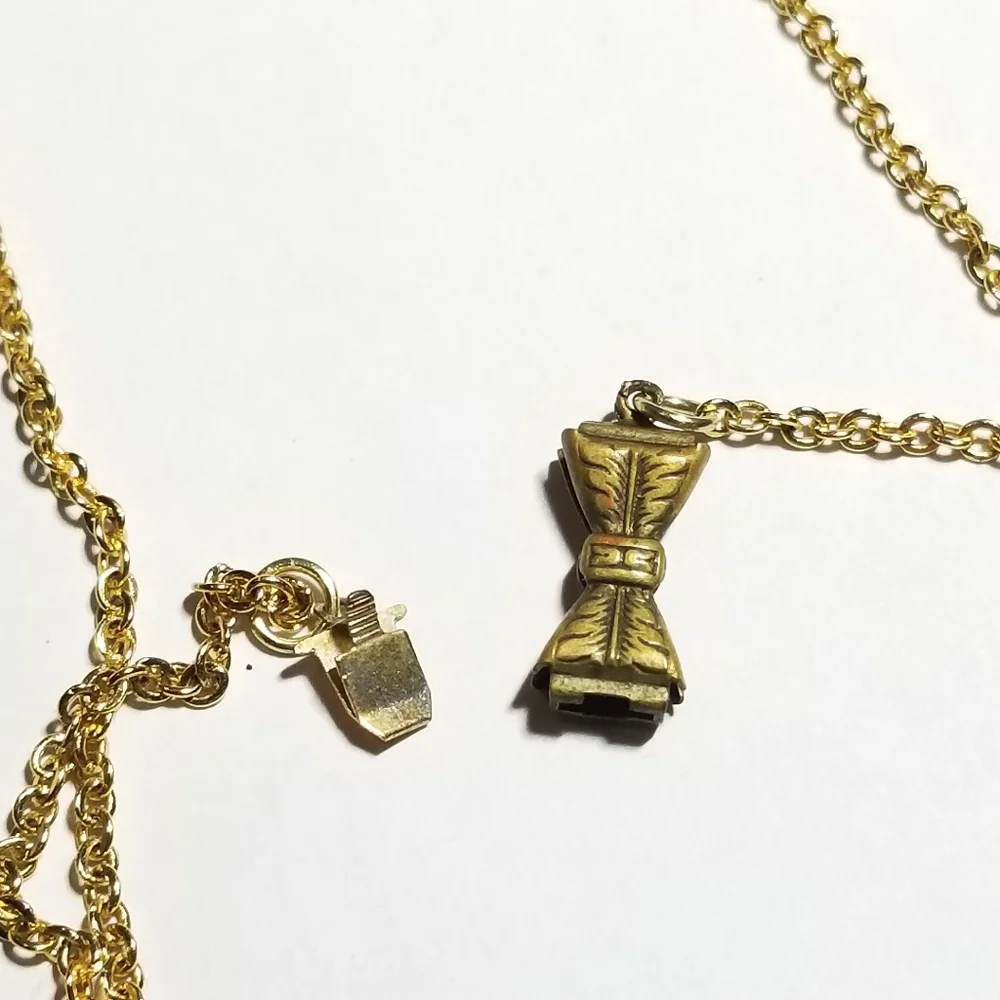 Vintage Art Deco necklace yellow gem gold tone faceted 1920s 1930s Gatsby